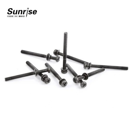 Compound Slotted Screw Assemble Spring Lock Waher And Flat Washer