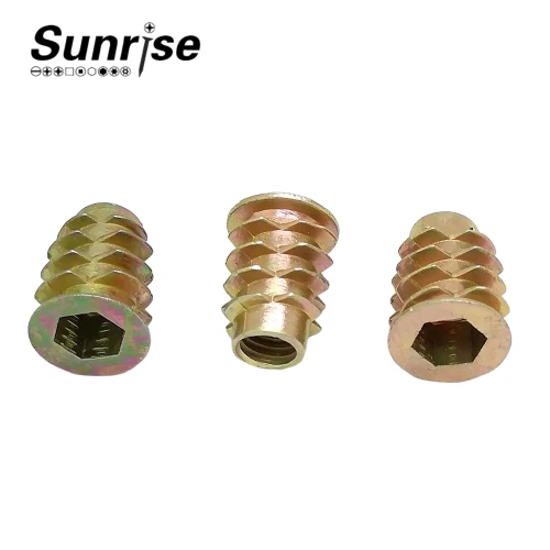 Metal Barrel Hex Socket Insert Nut For Wooden Furniture