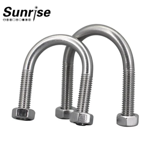 All Sizes stainless steel SS304 316 516 M6 M8 M10 Pipe Clamp Square Bending Nut Washer U Bolts 3