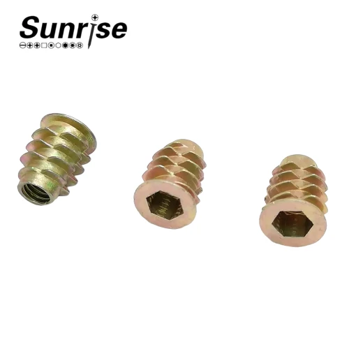 Metal barrel hex socket m8 insert nut for wooden furniture 3
