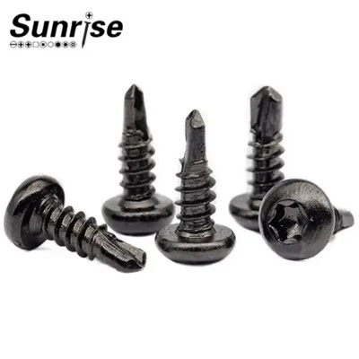 Black Roof Tek 6 Lobes Torx Drive Pan Round Head Self Drilling Screw