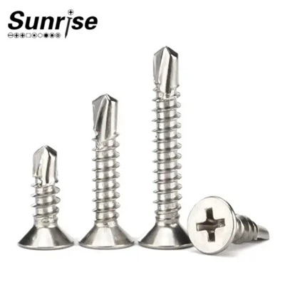 Stainless Steel Cross Countersunk Tail Phillips Flat Head Self Drilling Screw
