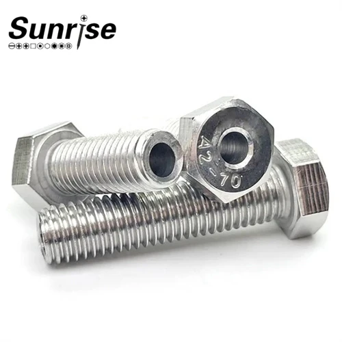 Stainless Steel Cylindrical External Hexagonal Head Hollow Through Hole Bolts