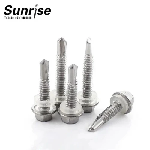 Stainless Steel DIN7504 Hexagon Flange Head Self Drilling Screw With EPDM Washer